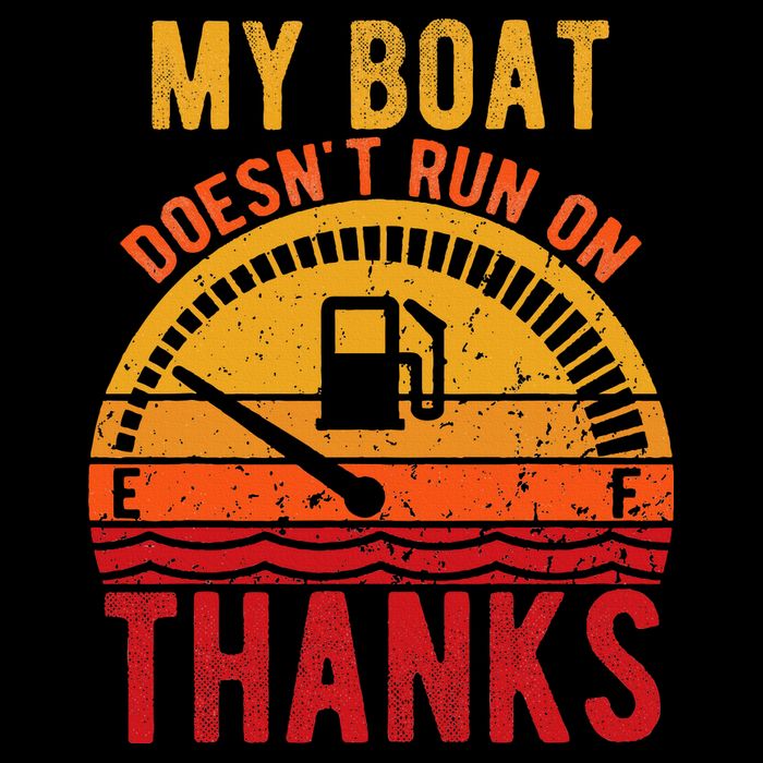 My Boat Doesnt Run On Thanks Funny Boating Vintage Bucket Hat