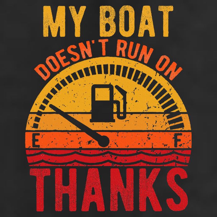 My Boat Doesnt Run On Thanks Funny Boating Vintage Beanie