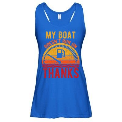 My Boat Doesnt Run On Thanks Funny Boating Vintage Ladies Essential Flowy Tank