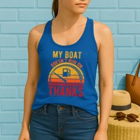 My Boat Doesnt Run On Thanks Funny Boating Vintage Womens Tank Top