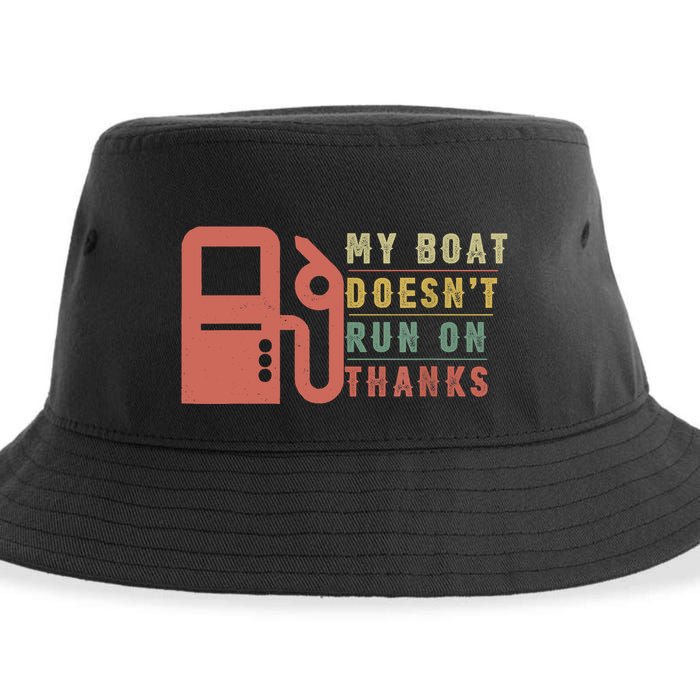 My Boat Doesnt Run On Thanks Boating Gifts For Boat Owners Sustainable Bucket Hat