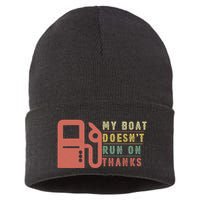 My Boat Doesnt Run On Thanks Boating Gifts For Boat Owners Sustainable Knit Beanie