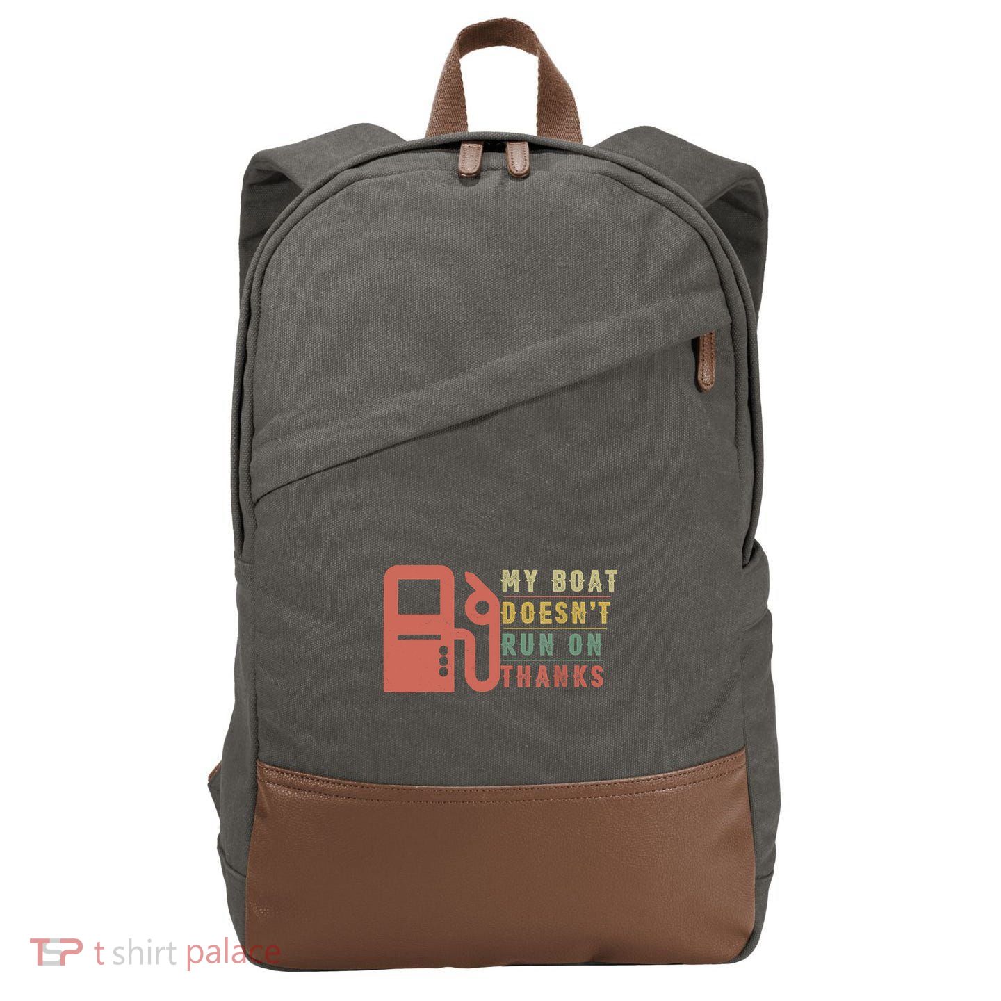 My Boat Doesnt Run On Thanks Boating Gifts For Boat Owners Cotton Canvas Backpack