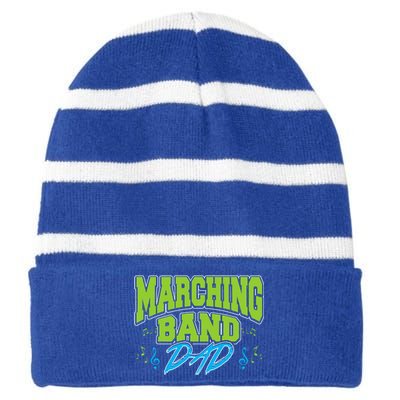 Marching Band Dad Gift For Marching Band Dad Gift Striped Beanie with Solid Band