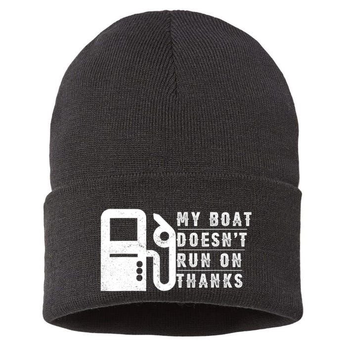 My Boat Doesnt Run On Thanks Boating Gifts For Boat Owners Sustainable Knit Beanie
