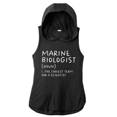 Marine Biologist Definition Funny Scientist Science Teacher Ladies PosiCharge Tri-Blend Wicking Draft Hoodie Tank