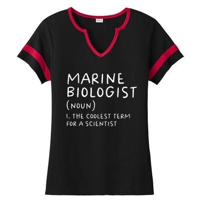 Marine Biologist Definition Funny Scientist Science Teacher Ladies Halftime Notch Neck Tee