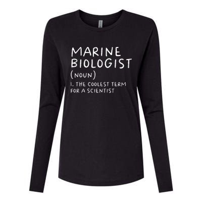 Marine Biologist Definition Funny Scientist Science Teacher Womens Cotton Relaxed Long Sleeve T-Shirt