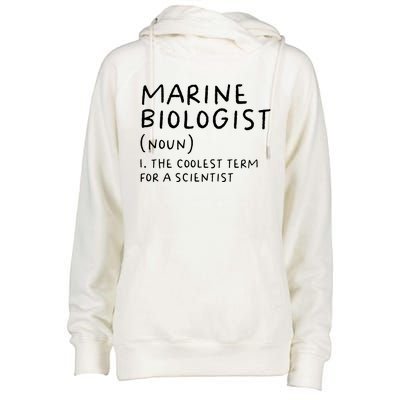 Marine Biologist Definition Funny Scientist Science Teacher Womens Funnel Neck Pullover Hood