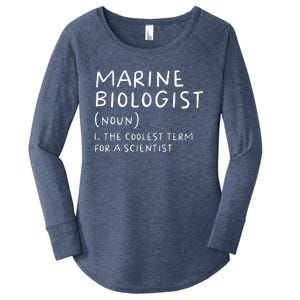 Marine Biologist Definition Funny Scientist Science Teacher Women's Perfect Tri Tunic Long Sleeve Shirt