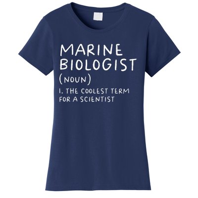 Marine Biologist Definition Funny Scientist Science Teacher Women's T-Shirt