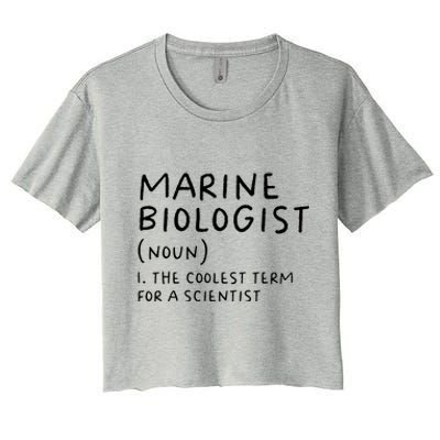 Marine Biologist Definition Funny Scientist Science Teacher Women's Crop Top Tee