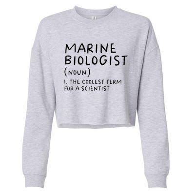 Marine Biologist Definition Funny Scientist Science Teacher Cropped Pullover Crew