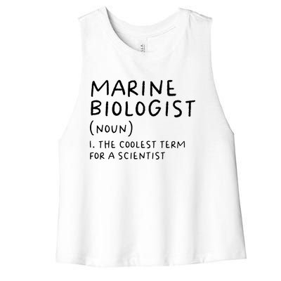 Marine Biologist Definition Funny Scientist Science Teacher Women's Racerback Cropped Tank