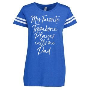 Marching Band Dad My Favorite Trombone Player Calls Me Dad Gift Enza Ladies Jersey Football T-Shirt