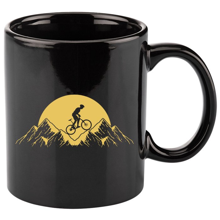 Mountain Bike Downhill 11oz C Handle Ceramic Mug