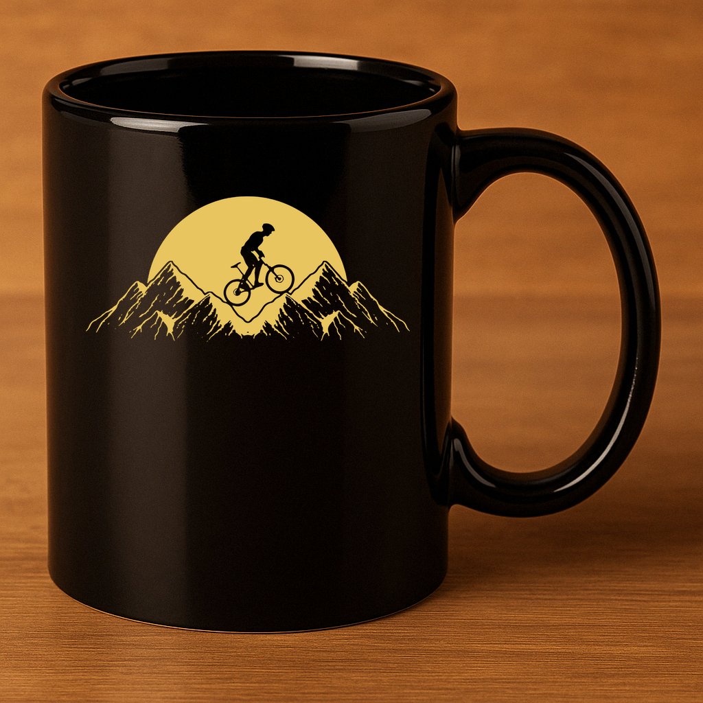 Mountain Bike Downhill 11oz C Handle Ceramic Mug
