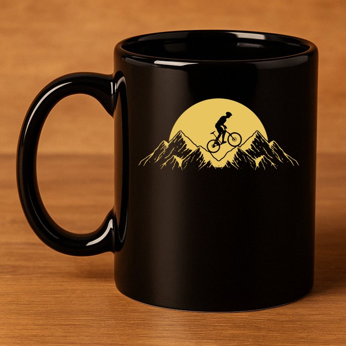 Mountain Bike Downhill 11oz C Handle Ceramic Mug