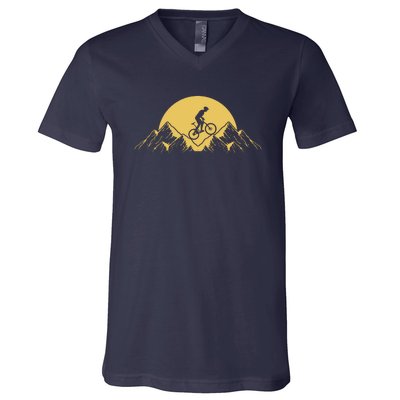 Mountain Bike Downhill V-Neck T-Shirt