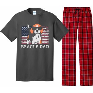 Men Beagle Dad American Flag 4th Of July Patriotic Beagle Design Pajama Set