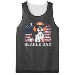 Men Beagle Dad American Flag 4th Of July Patriotic Beagle Design Mesh Reversible Basketball Jersey Tank