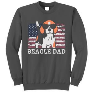 Men Beagle Dad American Flag 4th Of July Patriotic Beagle Design Tall Sweatshirt