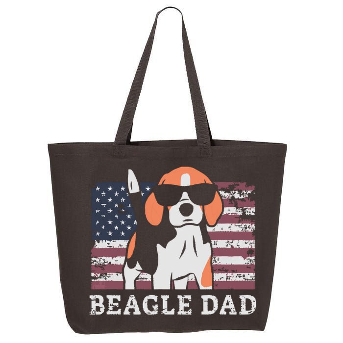 Men Beagle Dad American Flag 4th Of July Patriotic Beagle Design 25L Jumbo Tote