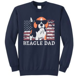 Men Beagle Dad American Flag 4th Of July Patriotic Beagle Design Sweatshirt