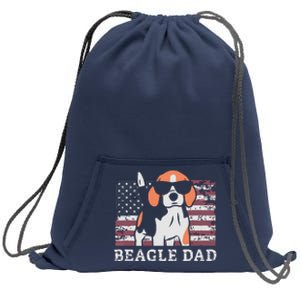 Men Beagle Dad American Flag 4th Of July Patriotic Beagle Design Sweatshirt Cinch Pack Bag