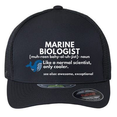 Marine Biologist Definition Funny Science Flexfit Unipanel Trucker Cap