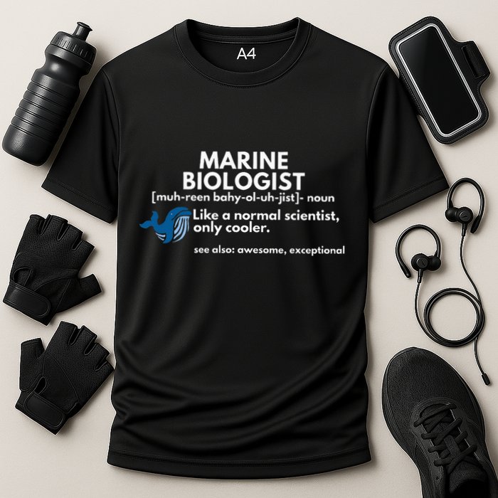 Marine Biologist Definition Funny Science Performance Shirt