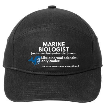Marine Biologist Definition Funny Science 7-Panel Snapback Hat