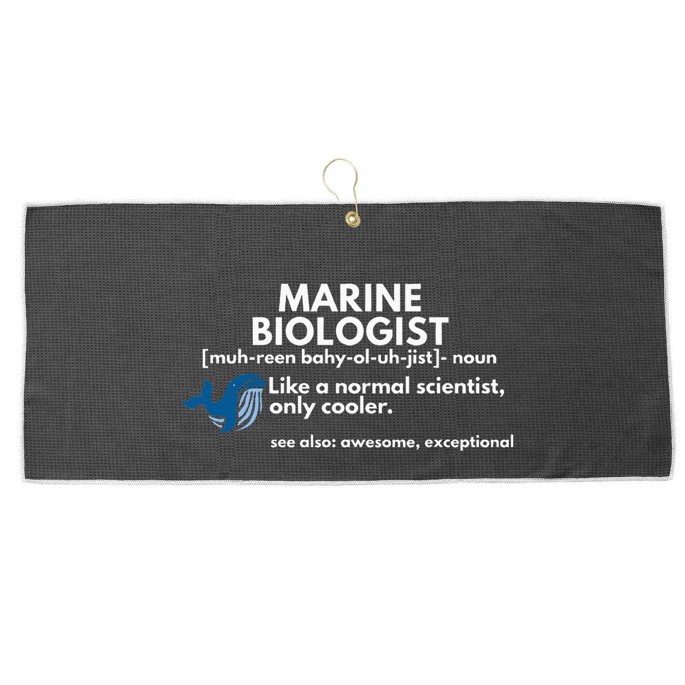 Marine Biologist Definition Funny Science Large Microfiber Waffle Golf Towel