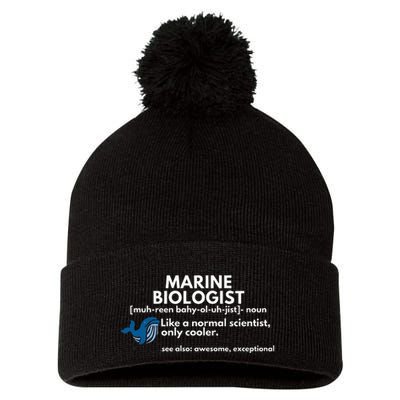 Marine Biologist Definition Funny Science Pom Pom 12in Knit Beanie