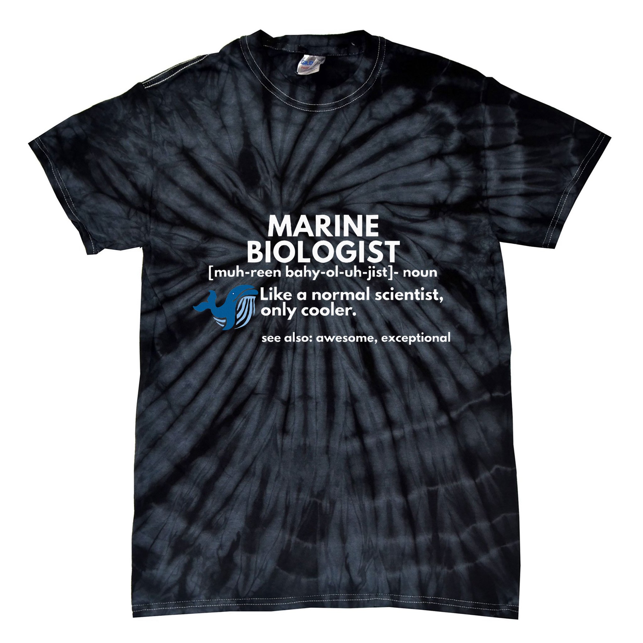 Marine Biologist Definition Funny Science Tie-Dye T-Shirt