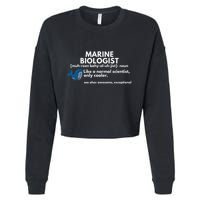 Marine Biologist Definition Funny Science Cropped Pullover Crew