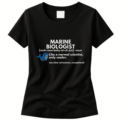 Marine Biologist Definition Funny Science Womens T-Shirt