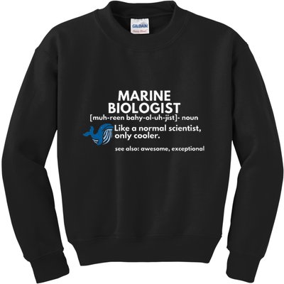 Marine Biologist Definition Funny Science Kids Sweatshirt