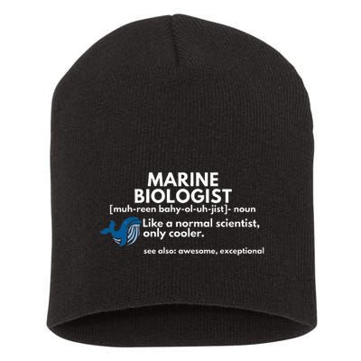 Marine Biologist Definition Funny Science Short Acrylic Beanie