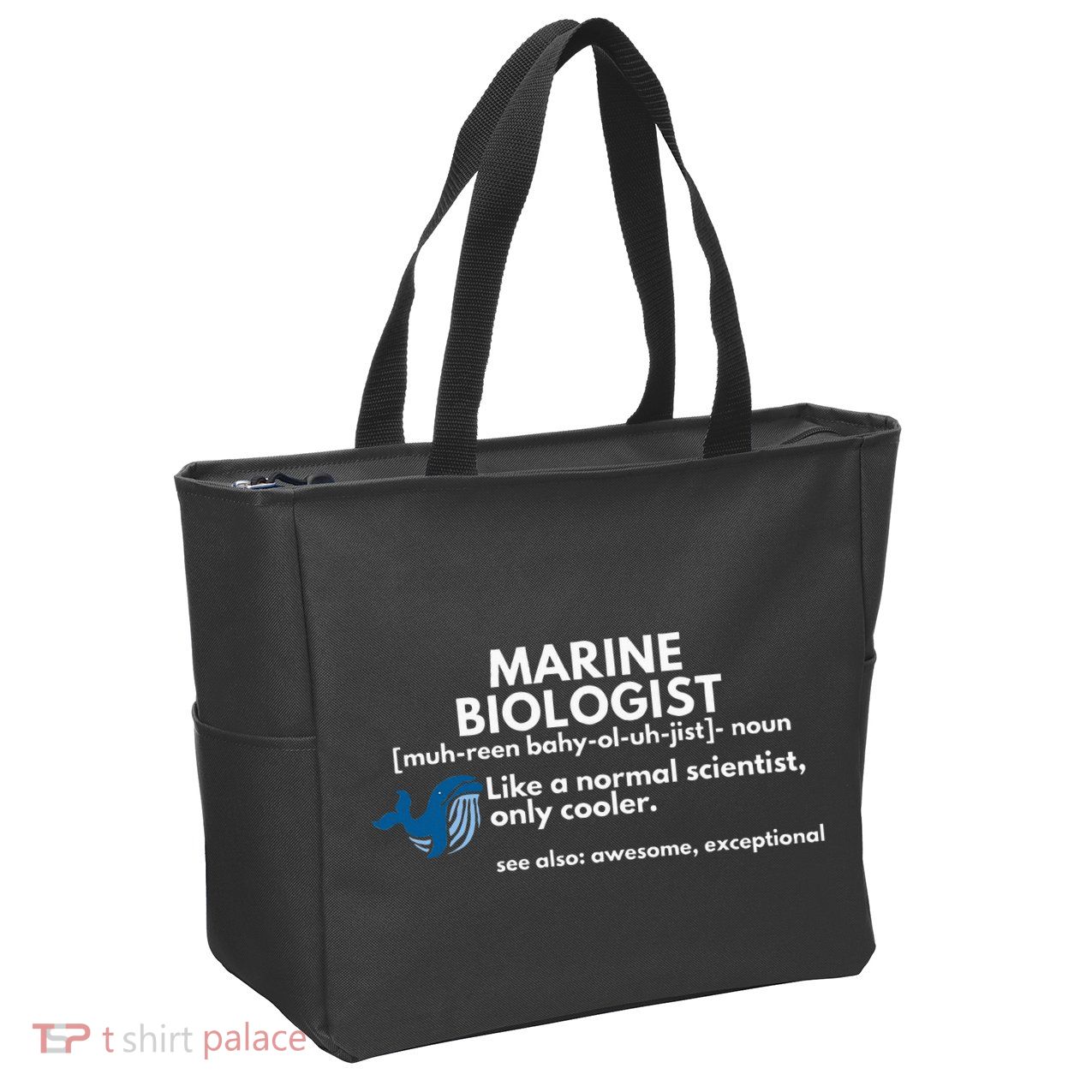 Marine Biologist Definition Funny Science Zip Tote Bag