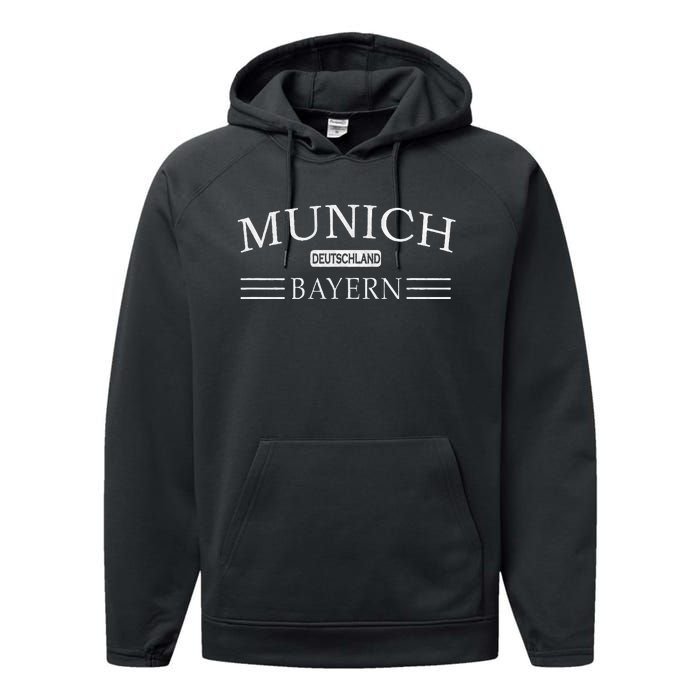 Munich Bayern Deutschland Bavaria Germany Performance Fleece Hoodie