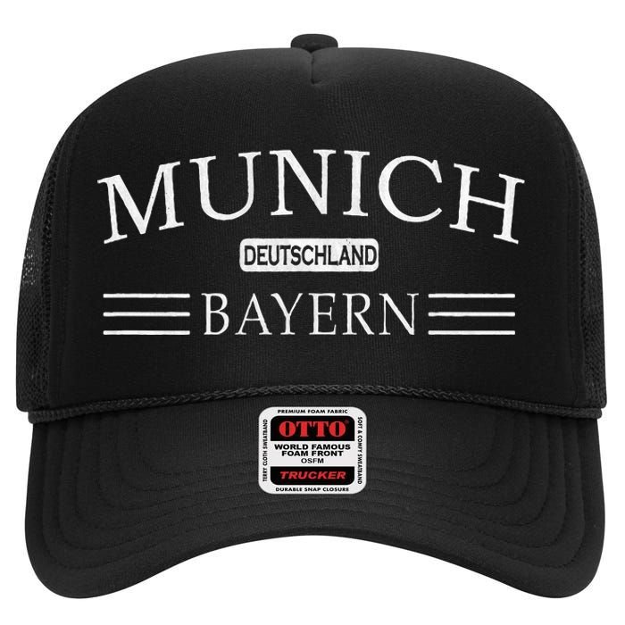 Munich Bayern Deutschland Bavaria Germany High Crown Mesh Back Trucker Hat