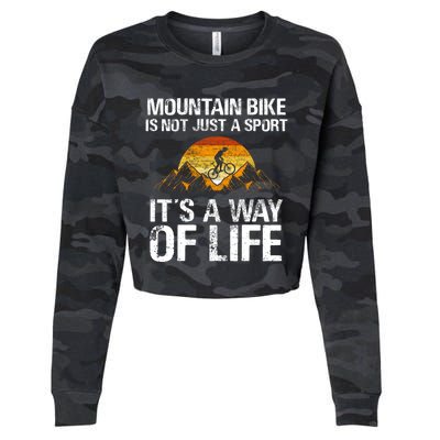 Mountain Bike Downhill Gift Mountain Biking Mtb Gift Cropped Pullover Crew