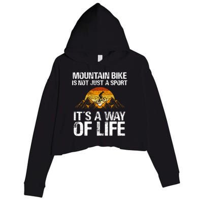 Mountain Bike Downhill Gift Mountain Biking Mtb Gift Crop Fleece Hoodie