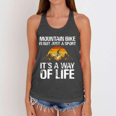 Mountain Bike Downhill Gift Mountain Biking Mtb Gift Women's Knotted Racerback Tank