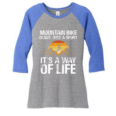 Mountain Bike Downhill Gift Mountain Biking Mtb Gift Women's Tri-Blend 3/4-Sleeve Raglan Shirt