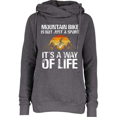 Mountain Bike Downhill Gift Mountain Biking Mtb Gift Womens Funnel Neck Pullover Hood