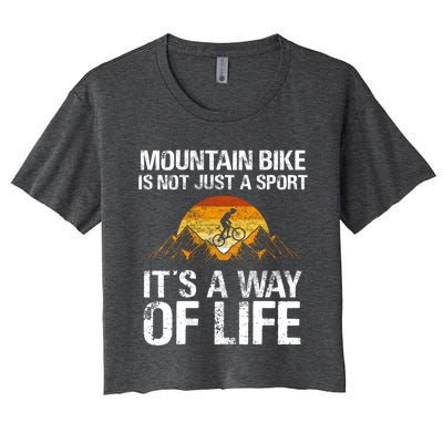 Mountain Bike Downhill Gift Mountain Biking Mtb Gift Women's Crop Top Tee