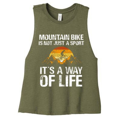 Mountain Bike Downhill Gift Mountain Biking Mtb Gift Women's Racerback Cropped Tank