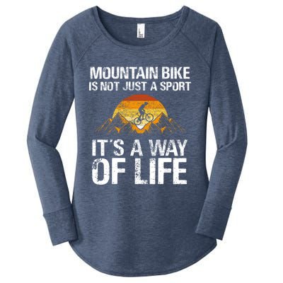 Mountain Bike Downhill Gift Mountain Biking Mtb Gift Women's Perfect Tri Tunic Long Sleeve Shirt